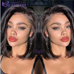 Short Lace Front Human Hair Wigs Natural Color Human Hair Full Lace Wig Brazilian Hair Bob Wig For Black Women273O