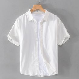 Men's Casual Shirts 2023 Fashion Summer Short Sleeved Oxford Textile Shirt Comfortable Youth Thin Pure Cotton Simple Top for Men 230718