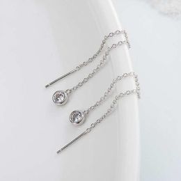 Dangle Earrings Ruifan Minimalist Trendy Tassel Cubic Zirconia 925 Sterling Silver Long For Women Female Fine Jewellery Gifts YEA181