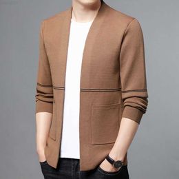 Men's Sweaters New Autum Mens Cardigan Sweater Brand Fashion Slim Fit Knitted Streetwear Casual Sweater Jacket Cardigan Coat Men Clothing 2022 L230719