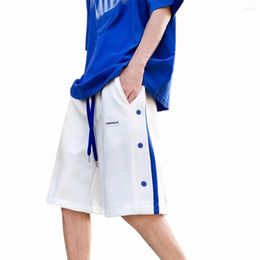 Men's Shorts Side Buttons Quick-drying Dressing Up Patchwork Color Loose Basketball Casual Daily Garment