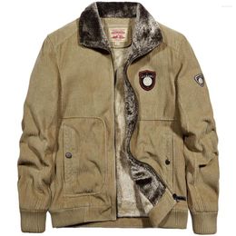 Men's Jackets Cotton-Padded Jacket Winter Thickened Velvet Parkas Plus Size Loose Keep Warm Overcoat Cargo Coat