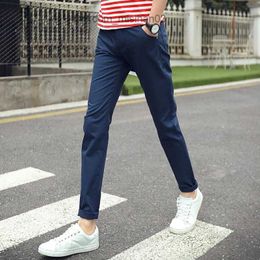 Men's Pants New canvas casual pants mens slim straight mens pants men trousers multi-color Long dress clothing sweatpants Z230719