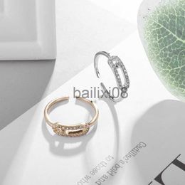 Band Rings High-End Exquisite Design Hollow Set Zircon Open Ring for Women Elegant Copper Ring Romantic Charm Jewelry cessory Gift J230719