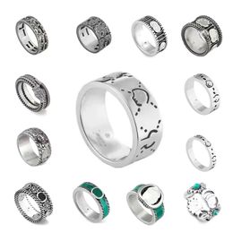 Anello in acciaio al titanio argento anelli d'amore gioielli di lusso firmati per uomo e donna anelli cuore spirito festa fidanzamento confessione anello nuziale con scatola verde taglia 5-11