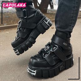 Brand Spring Rock 7F636 Dress Women Gothic Street Chunky Heels Platform Motorcycle Shoes For Woman Female Metal Punk Sneakers 230718