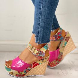 Leisure Fashion Wedges Lace INS Heeled Women Summer Sandals Party Platform High Heels Shoes Woman 2307