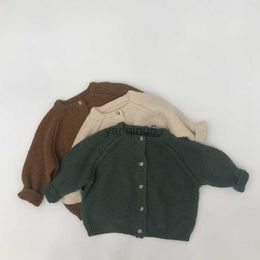 Pullover MILANCEL Autumn New Kids Sweaters Single Breast Boys Cardigans Girls Knitwear Long Sleeve Children Outfit HKD230719