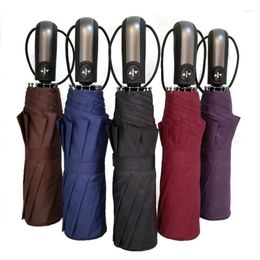 Umbrellas 1-2people Big Wind Resistant Automatic Umbrella Three Folding Men And Women Strong Windproof 10K Parasol