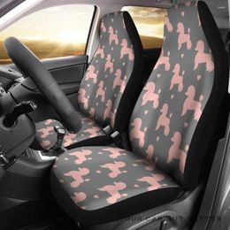 Car Seat Covers Poodle Pink Patterns Pack Of 2 Universal Front Protective Cover