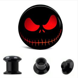 Skull UV Acrylic Universe Interstellar Ear Gauges Plugs And Tunnels Stretching Expander Screw Double Flared Saddle Fit Plug266t
