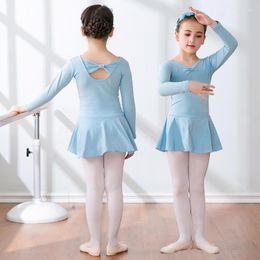 Stage Wear Children Ballet Dress Dancing Costume Practise Skirt Kid Cotton Long-sleeves Dancewear For Girls High Quality Wholesale Clothing