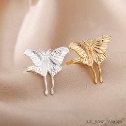 Band Rings Stainless Steel Butterfly Rings for Women Teens Vintage Butterfly Wedding Ring Fashion Jewelry R230719