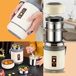 Thermoses Lunch Box Warmer Heat Boxes Heating Lunch Box USB Electric Heated Lunch Boxes Food Warmer Container Thermal Jar Stainless Steel 230718