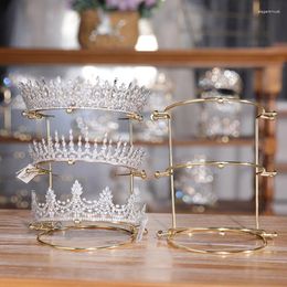 Jewelry Pouches 3-Tiers Bride Display Stand Headband Support Holder Princess Wedding Storage Rack Hairbands Organizers