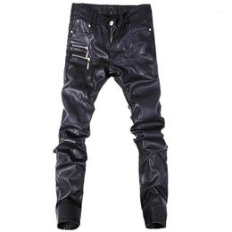 New fashion men leather pants skinny motorcycle straight jeans casual trousers size 28-36 A1031310k