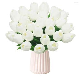 Decorative Flowers 20PCS 34cm Tulip Artificial Flower Bouquet Silk Fake For Wedding Decoration Home Garden Decor