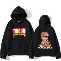 Men's Hoodies Anime Trigun Vash The Stampede Kawaii Manga Sweatshirts Cartoon Men/women Clothes High Street Streetwear Gothic Pullover