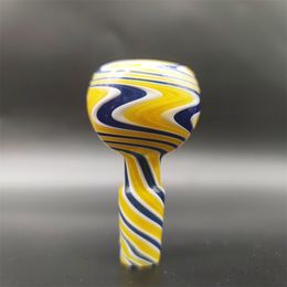 2023 Wig Wag 14mm Thick Bowl Piece Bong Glass Slide Water Pipes Cream Round Blue Yellow Heady Slides Colourful Bowls Male Smoking Accessory