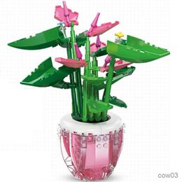 Blocks DIY Bird of Paradise Plants Anthurium Andraeanum Gardens Romantic Building Blocks Classic Model Bricks Kids Sets Kits Toys R230720