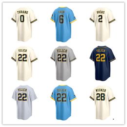 Custom Jersey Milwaukee Men Women Youth Brewers 9 Brian Anderson 10 Mike Brosseau 21 Matt Bush 7 Victor Caratini 24 William Contreras 12 Javy Guerra 11 Tellez