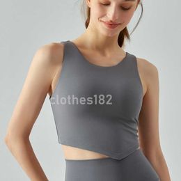 Women's wide vest quick drying yoga suit for daily close-fitting solid Colour casual badminton beauty back tight breathable designer T-shirt dsg456