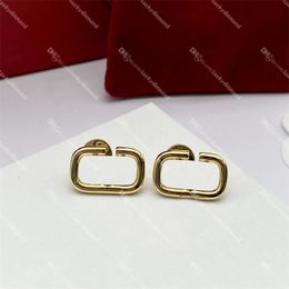 Business Party Women Stud Designer Hollow Letter Earrings Simple Fashion Womens Eardrop Ear Loop