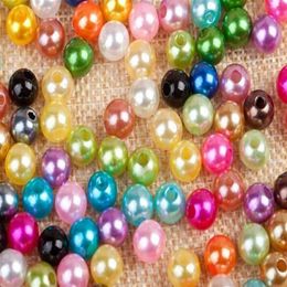 Mix Colours 8mm Abs Imitation Pearl Spacer Loose Beads For Round Plastics Jewellery Necklace charms Bracelet Making Findings Gift 100281d