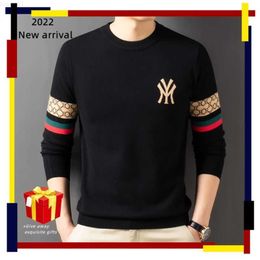 Men's Sweaters Europe Luxury 2022 New Quality Sweater Men's Pullover Stripe Slim Fit Knitted Wool Autumn British Casual Men's Clothing 6 Colours L230719