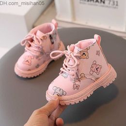 Boots Boots Cute Cartoon Bear Shoes Girls Arrivals Winter Shoe for Kids Toddlers Childhood Printing Baby Short F10134 221128 Z230719