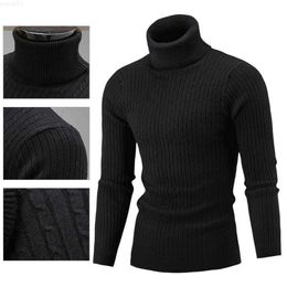 Men's Sweaters Men's Casual Slim Knitwear Sweaters Solid Color Long Sleeve Knitted Sweater All-matched Turtleneck Twist Men Sweater Pullover L230719