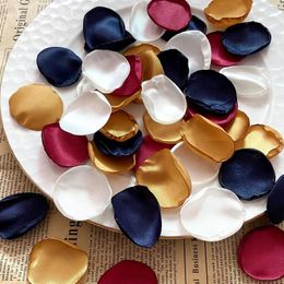 Decorative Flowers 200Pcs Wedding Rose Petals Soft Silk Mixed Color Flower Dusty Separated Ready To Use Table Centerpieces Cake Buffet Aisle