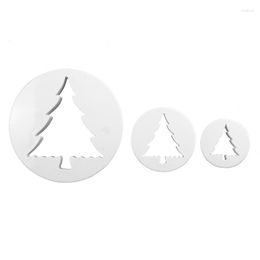 Baking Moulds 3pcs/set Christmas Tree Cookie Cutters Food-grade Plastic Cake Fondant Plunger Moulds Sugarcraft Decorating Tools