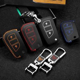 Car Key Bag leather key cover 2015-2020 For Toyota Highlander Rav4 car key case holder car accessories329O