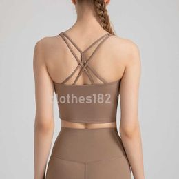 Women's halter vest quick drying yoga suit for gym daily close-fitting solid casual badminton designer underwear cross breathable outdoor sports aerobics cx060