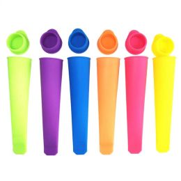 NEWSilicone kitchen Tools DIY Popsicle Molds Ice Popping Maker Tube Tray freeze Mold with Lids Children Gift EWD6673 LL