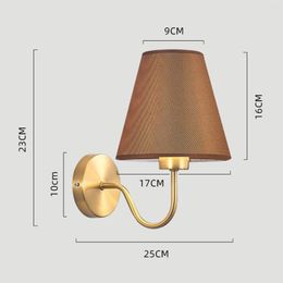Wall Lamp Mount Light Lampshade Nordic E27 Base Bedside Sconce Lighting Fixture For Indoor Balcony Home Farmhouse Decor