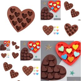 Baking Moulds Sile Cake Mod 10 Lattices Heart Shaped Chocolate Diy Drop Delivery Home Garden Kitchen Dining Bar Bakeware Dhget
