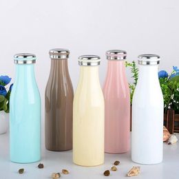 Water Bottles Lovely Creative Portable Female Milk Thermal Bottle Student Stainless Steel Cup