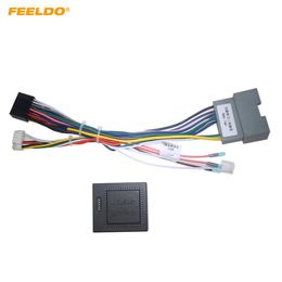 FEELDO Car 16pin Android Wiring Harness With Canbus For Jeep Wrangler JK 2008-2018 Aftermarket Stereo Installation #65692475