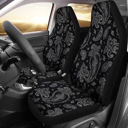 Car Seat Covers Black White Classy Elegant Decor Pair 2 Front Protector Accessories