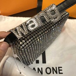 Diamonds Bag New Women's Leather Chain Inlaid With Bright Hand-held Underarm Women's Bag Designer Women Luxury Handbags