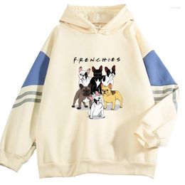 Women's Hoodies Kpop Couple Wear Cute Dog Men/Women Casual Loose Colorblock Hoodie Plus Fleece Sweatshirt Unisex Streetwear Harajuku Tops