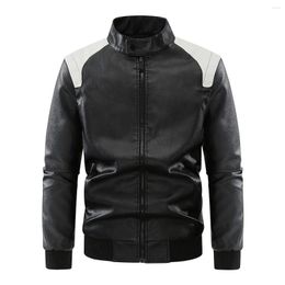 Men's Jackets Vintage Faux Leather Jacket Men Motorcycle Biker PU Casual Loose Bomber Coat Male