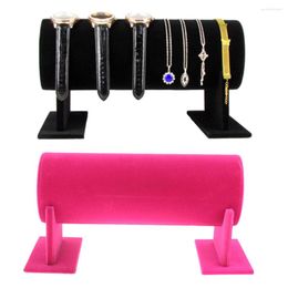 Jewellery Pouches Phenovo 2 Pieces Velvet T-Bar Headband Holder Retail Shop Display Stand Rack For Bracelets Necklaces Anklets Watches