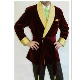 Men's Suits & Blazers 2021 Costume Velvet Smoking Suit Men Jacket Designer Luxury Dinner Wedding Party Wear Coats Shawl Lapel312e