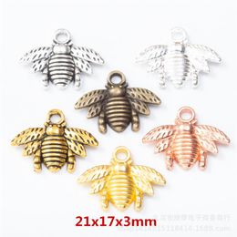 FAHMI 150pcs Antique silver Gold Bronze Zinc Alloy Lovely Bee Charms Pendants 17x21mm DIY Jewellery Fit Bracelets Necklace Earri232e