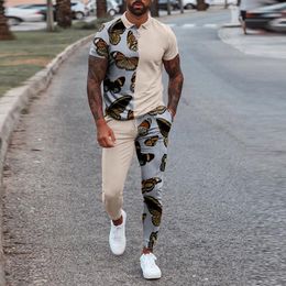 Men's Tracksuits Slim Fit Trend Youth Leisure Set Multicolor Europe and America 2023 Summer Wear Clothes 230719