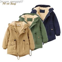 Down Coat Baby girl boy Hoodie thick fur inner toddler youth windproof coat winter warm baby coat 2-16Y Z230719