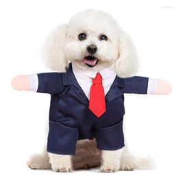 Dog Apparel Small Clothes Portable Pet Suit Bow Tie Costume Wedding Shirt Formal Tuxedo Attire Party